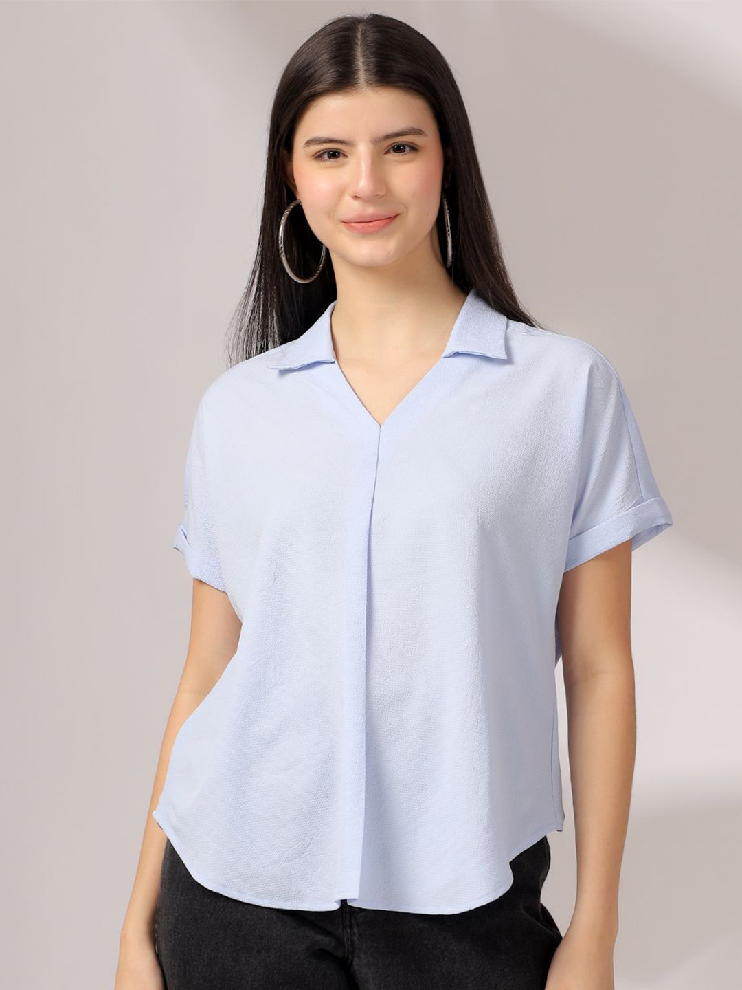 Justin Whyte Women Shirt Collar Shirt Style Top