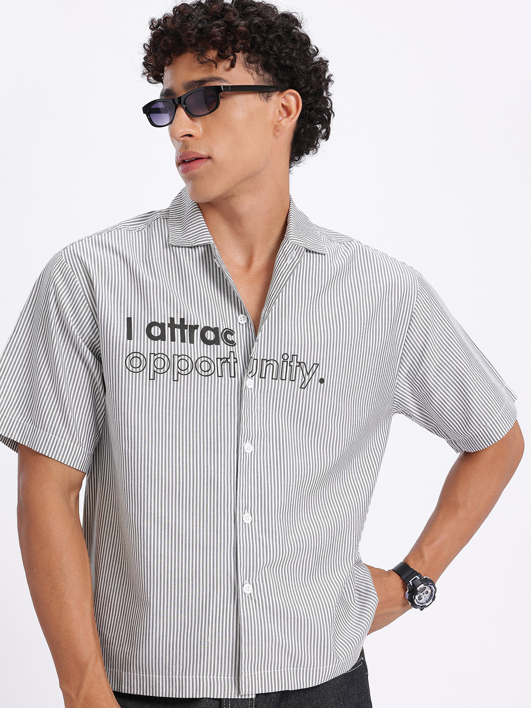 glitchez Stripes Relaxed Fit Shirt