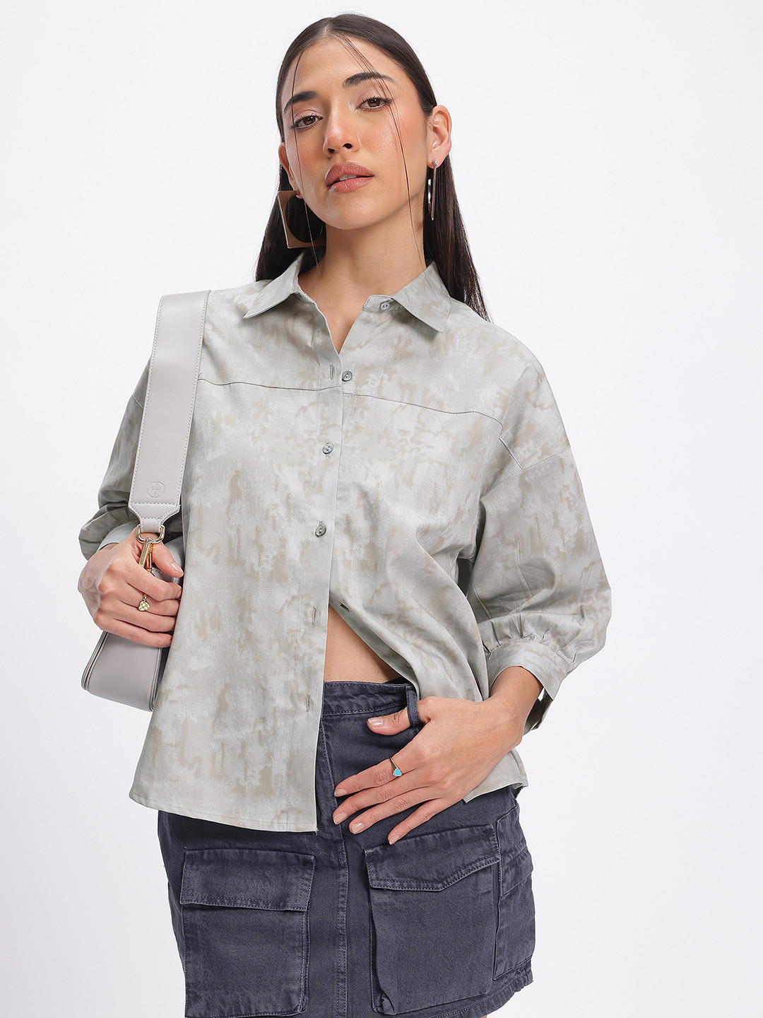 glitchez Faded Drop-Shoulder Relaxed Fit Shirt