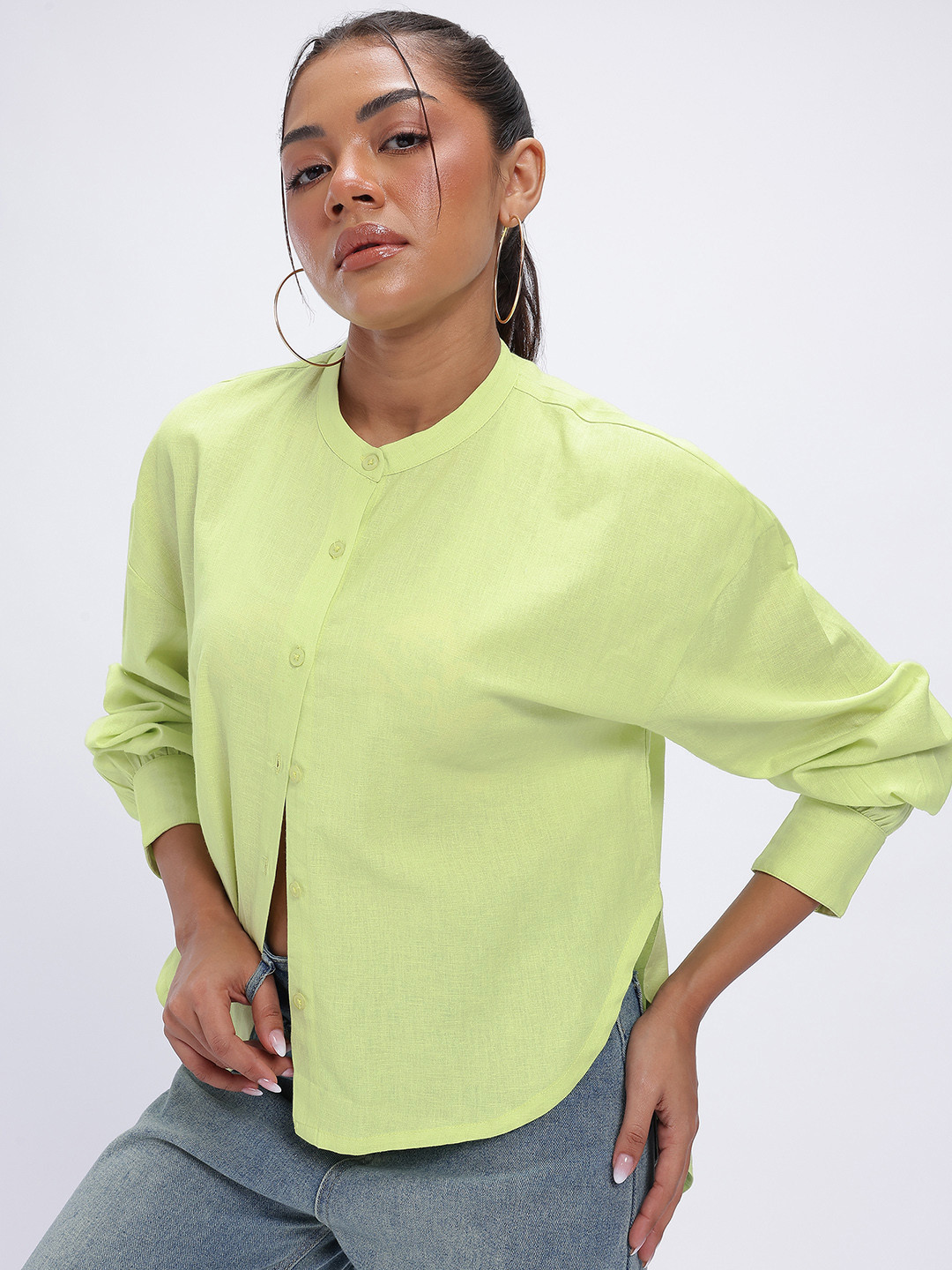 glitchez High-Low Relaxed Fit Shirt