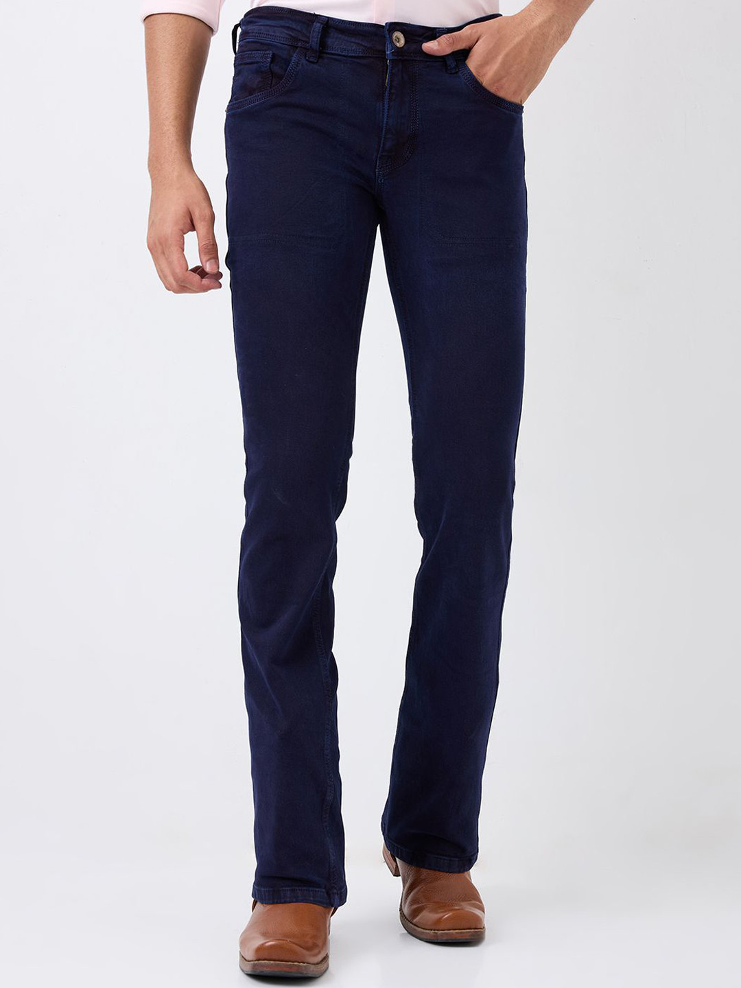 mode de base Men Bootcut Mid-Rise Stretchable Jeans