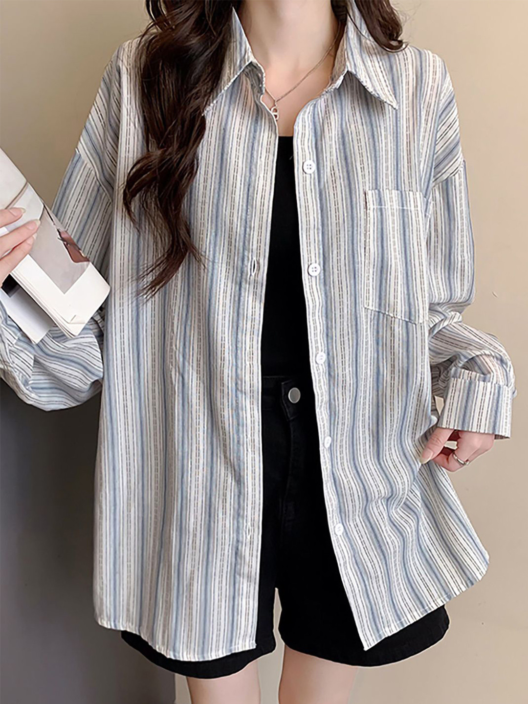 JC Mode Women Relaxed Fit Striped Casual Shirt