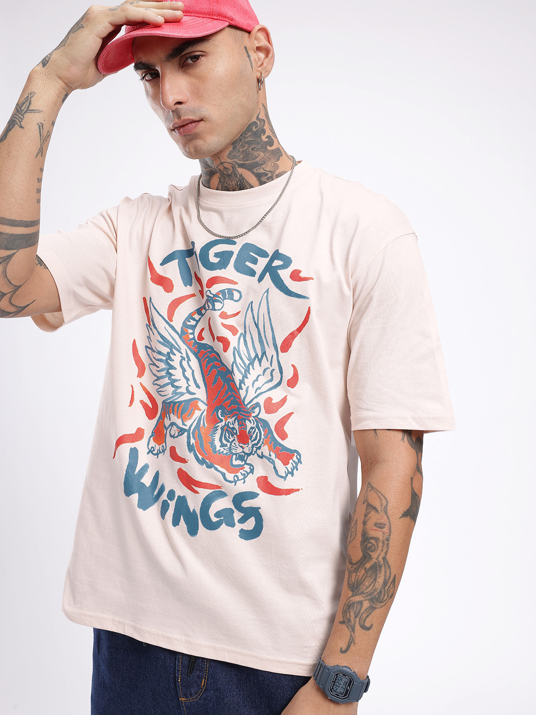 glitchez Graphic Printed Relaxed Fit T-shirt