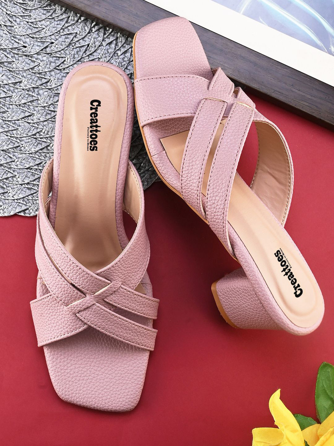 Creattoes Women Open Toe Block Heel Sandals