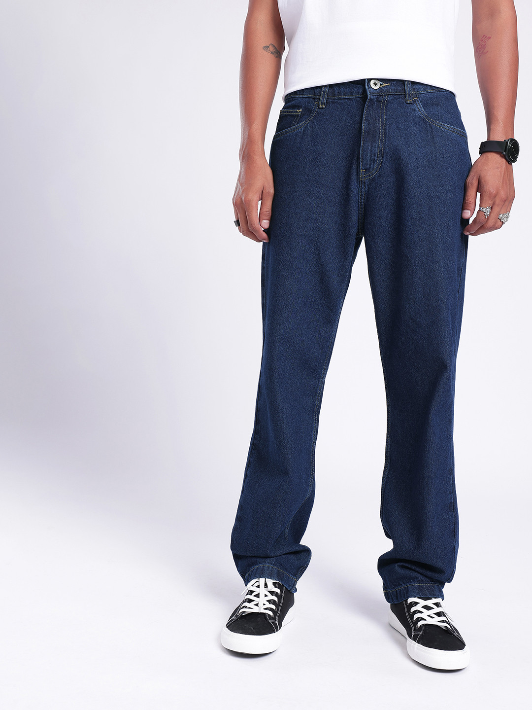 glitchez Men Basics Baggy Fit Jeans