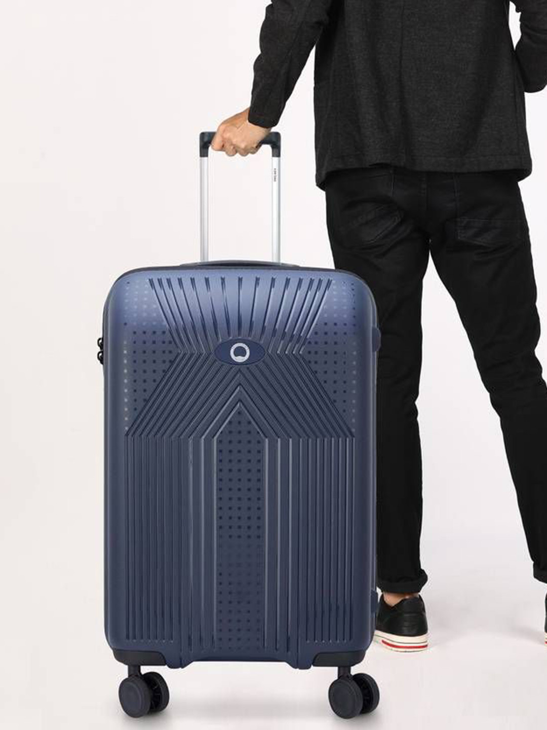 DELSEY PARIS ORDENER Medium Check-in Suitcase - Hard-Sided Blue Polypropylene Trolley with TSA Lock