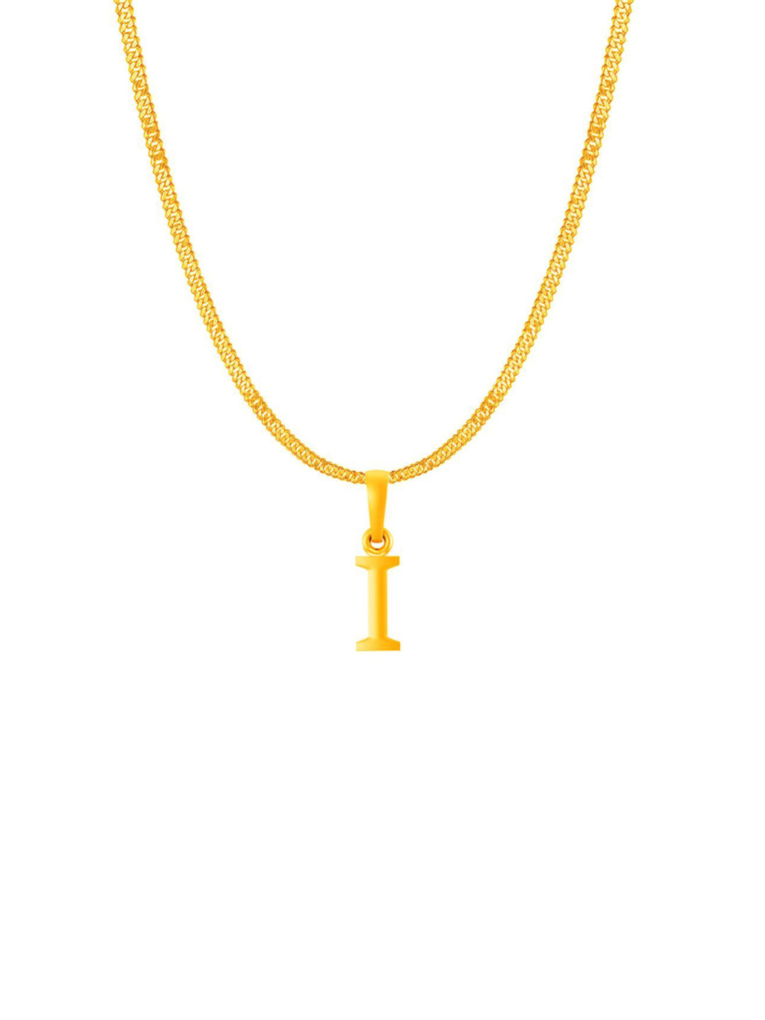 Metronaut Men 92.5 Sterling Silver 22KT Gold-Plated I Alphabet Pendant with Rope Chain