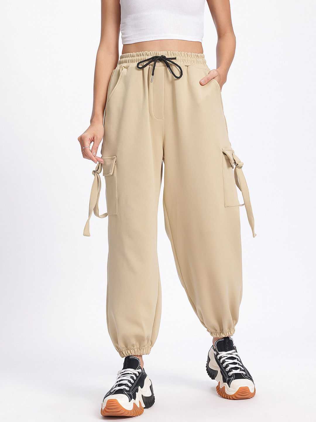 Cool Cargos Baggy Fit Joggers - Solid Beige