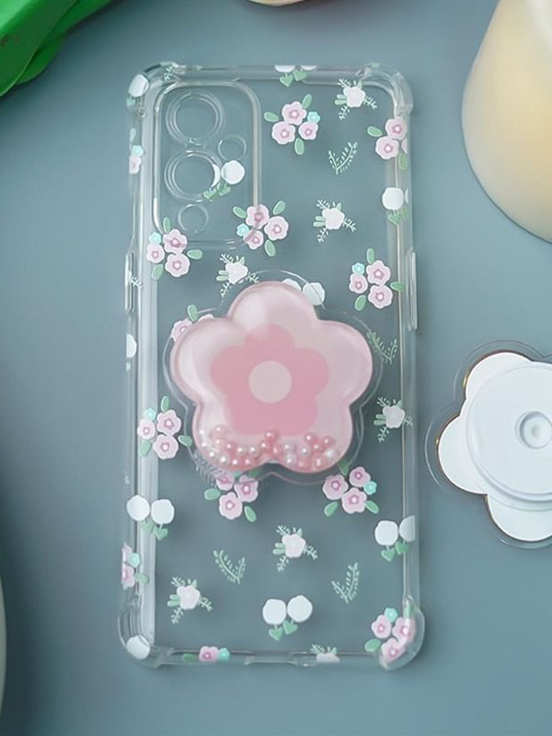 PEEPERLY Floral Printed Cute Korean Gripper Back Cover for OnePlus 9
