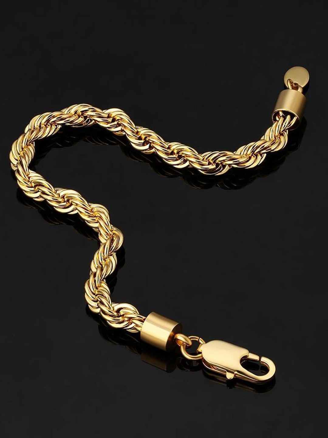 Bling Queen Unisex Stainless Steel Gold-Plated Link Bracelet