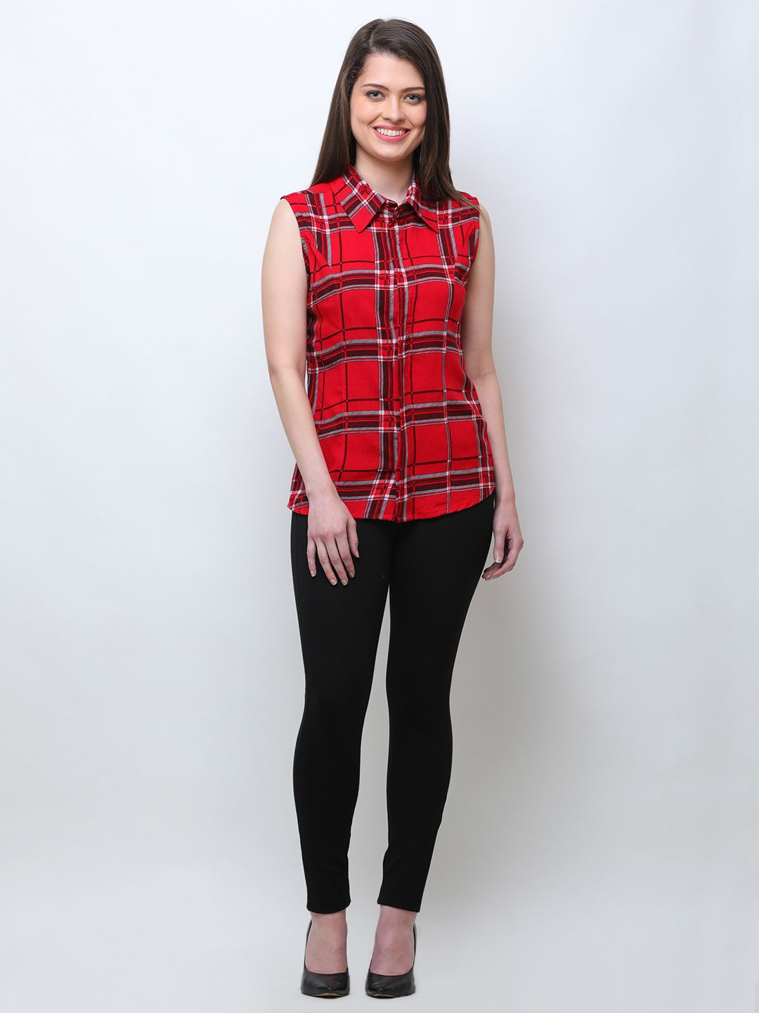 Moda Rapido Women Windowpane Checked Casual Shirt