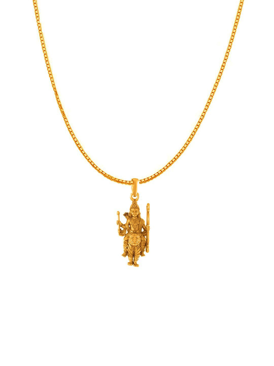 Metronaut 925 Silver 22K Gold-Plated Ayyappa Pendant With Box Chain