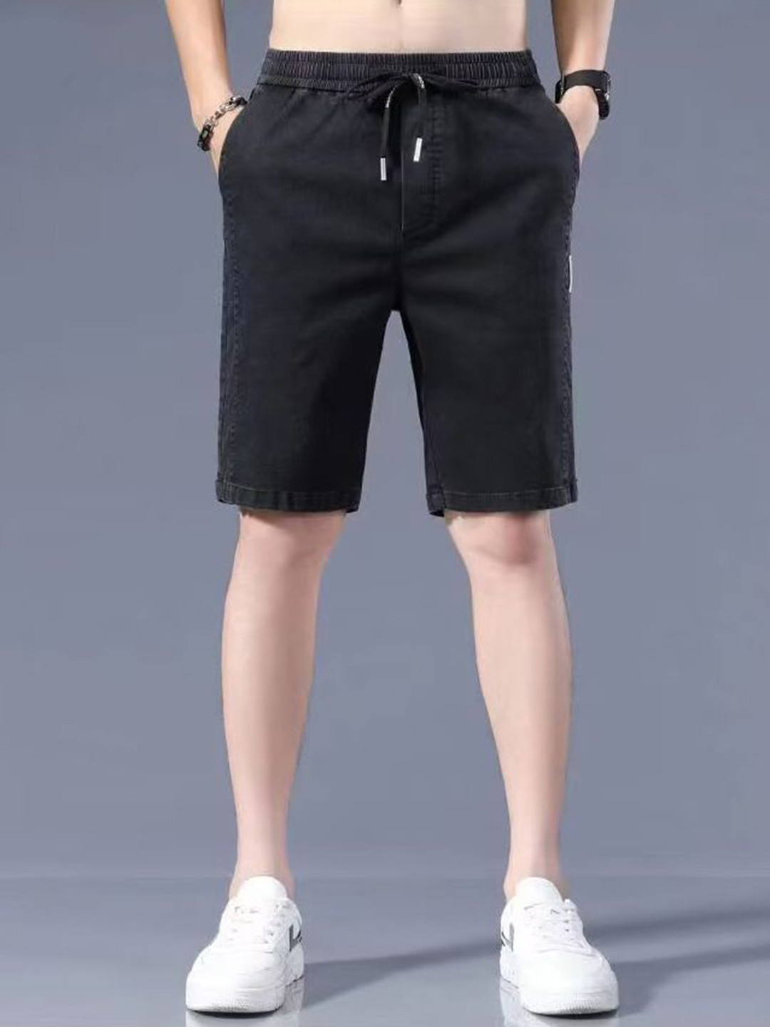 StyleCast x Revolte Men Slim Fit Low-Rise Denim Shorts