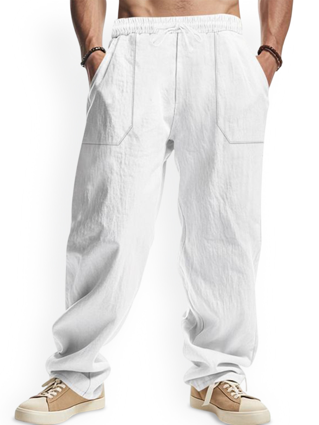 StyleCast x Revolte Men Solid Mid-Rise Flat-Front Regular Trousers