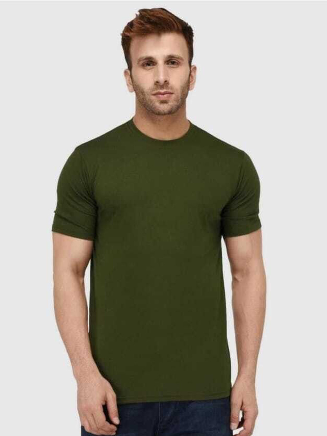 BI FASHION Men Round Neck Solid T-shirt