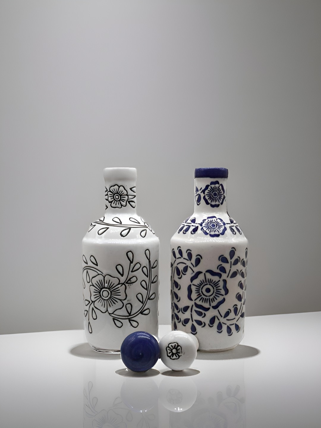 Kraftlik Handicraft White Ceramic Easy to Clean Oil Dispenser 1000 ML