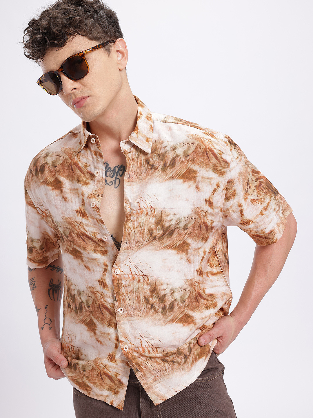 glitchez Abstract Print Relaxed Fit Shirt