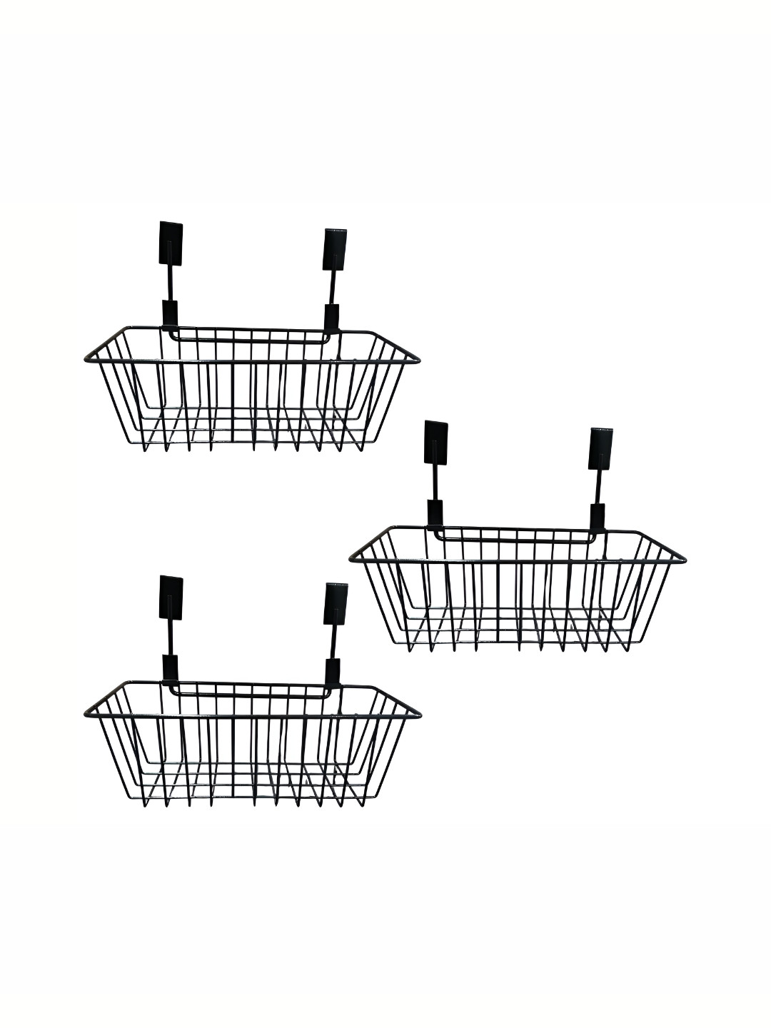 Go Hooked Pack of 3 Over Door Hanging Cabinet Storage Basket