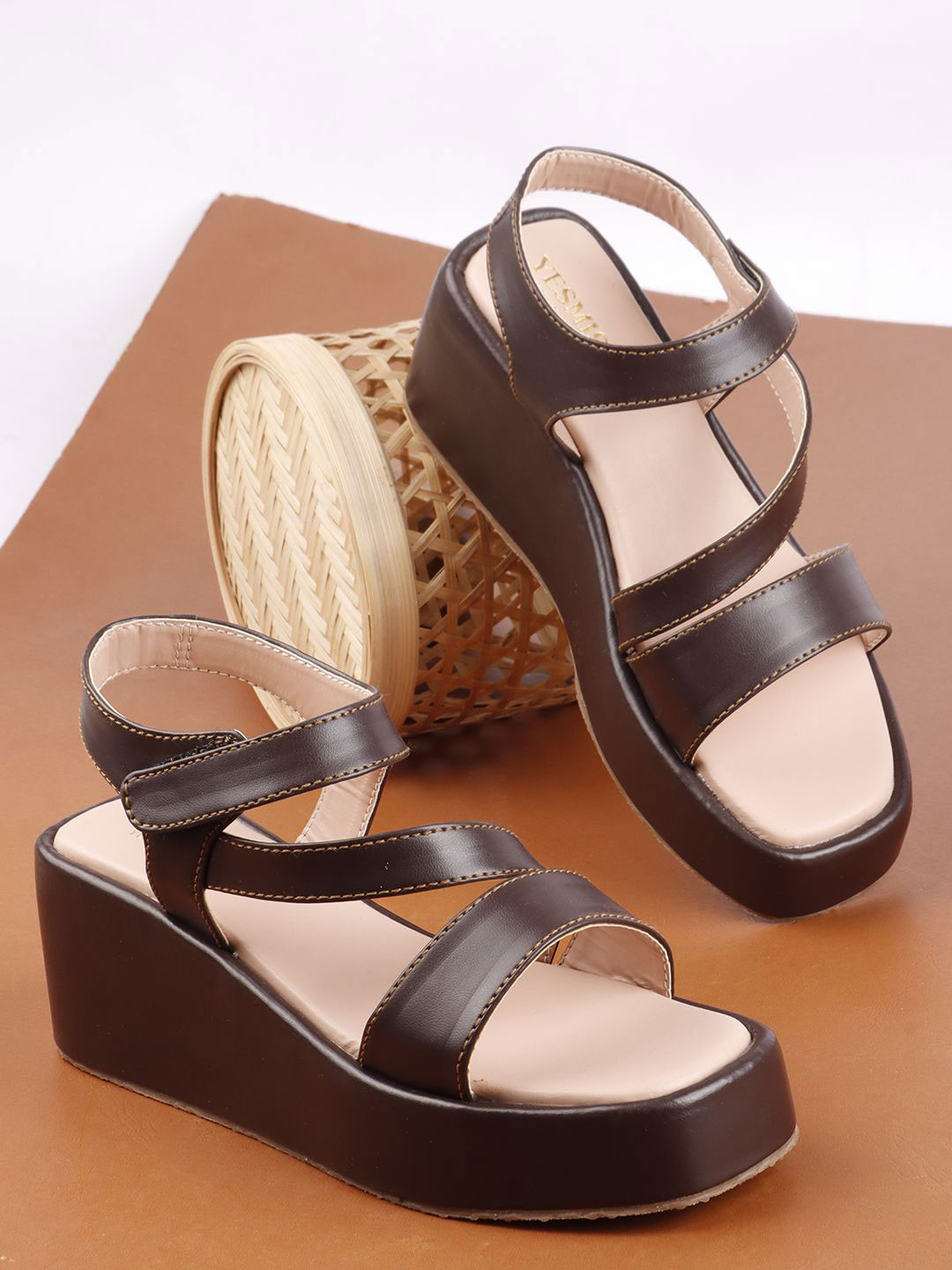 Yesmiss Women Open Toe Platform Heels
