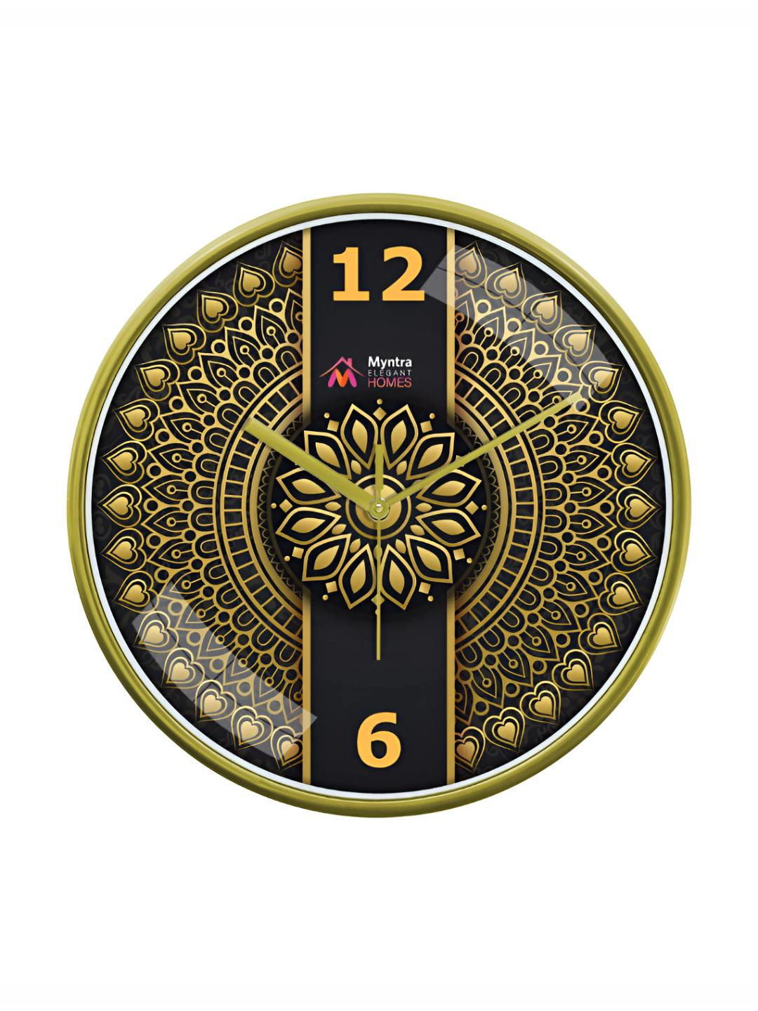 Myntra Elegant Homes Green & Teal Textured Contemporary Wall Clock