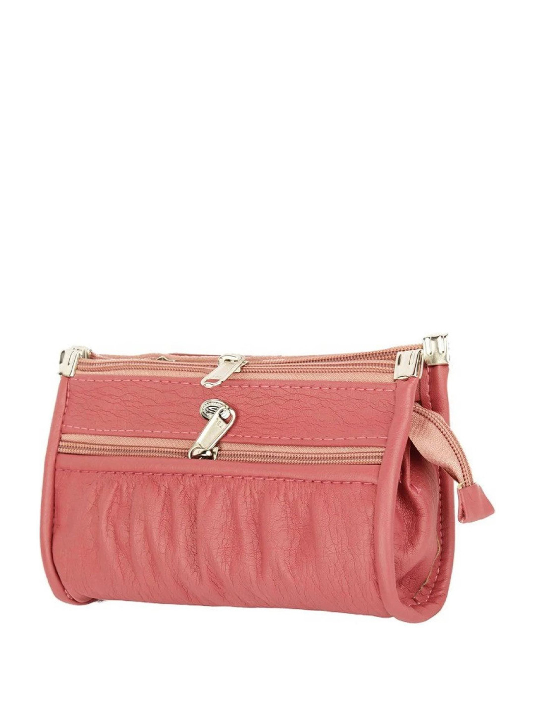 Rapid Costore Pink & Silver-Toned Textured Purse Clutch