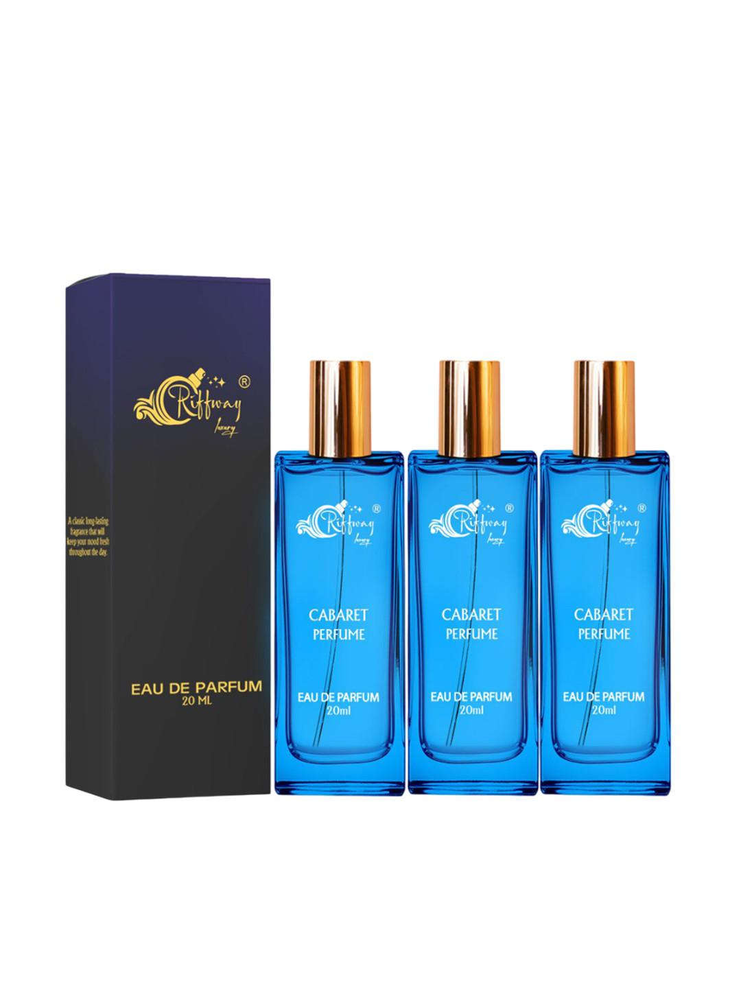 riffway Men Set Of 3 Cabret Long Lasting Eau de Parfum - 20 ml Each