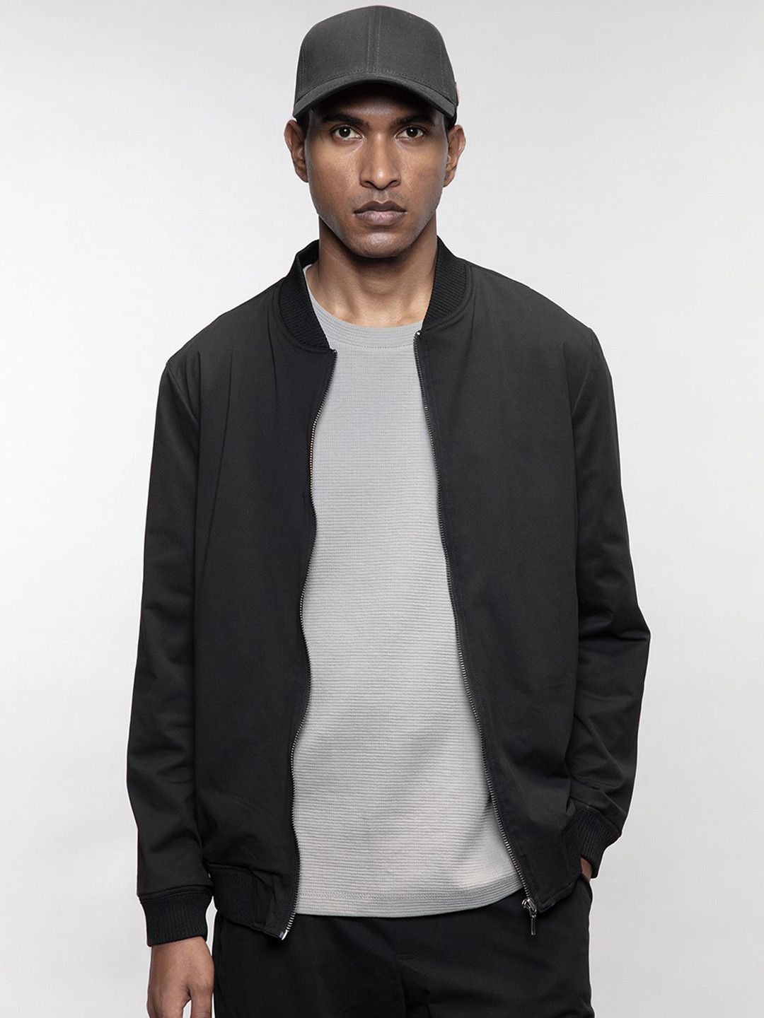 LOVE PANGOLIN Lightweight Bomber With Patchwork Zipped Jacket