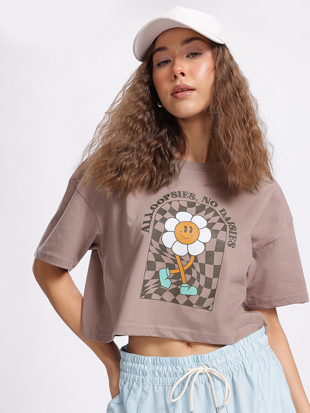 glitchez Floral Boxy Crop T-shirt