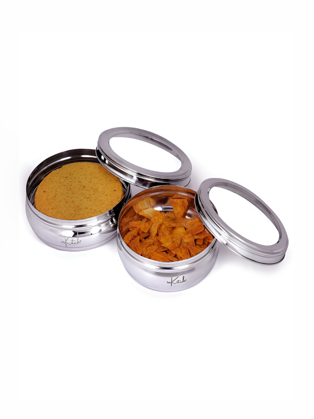 inkitch Steel Stainless Steel Dishwasher Safe 2 Piece Magnetic Fridge Container-3500ml