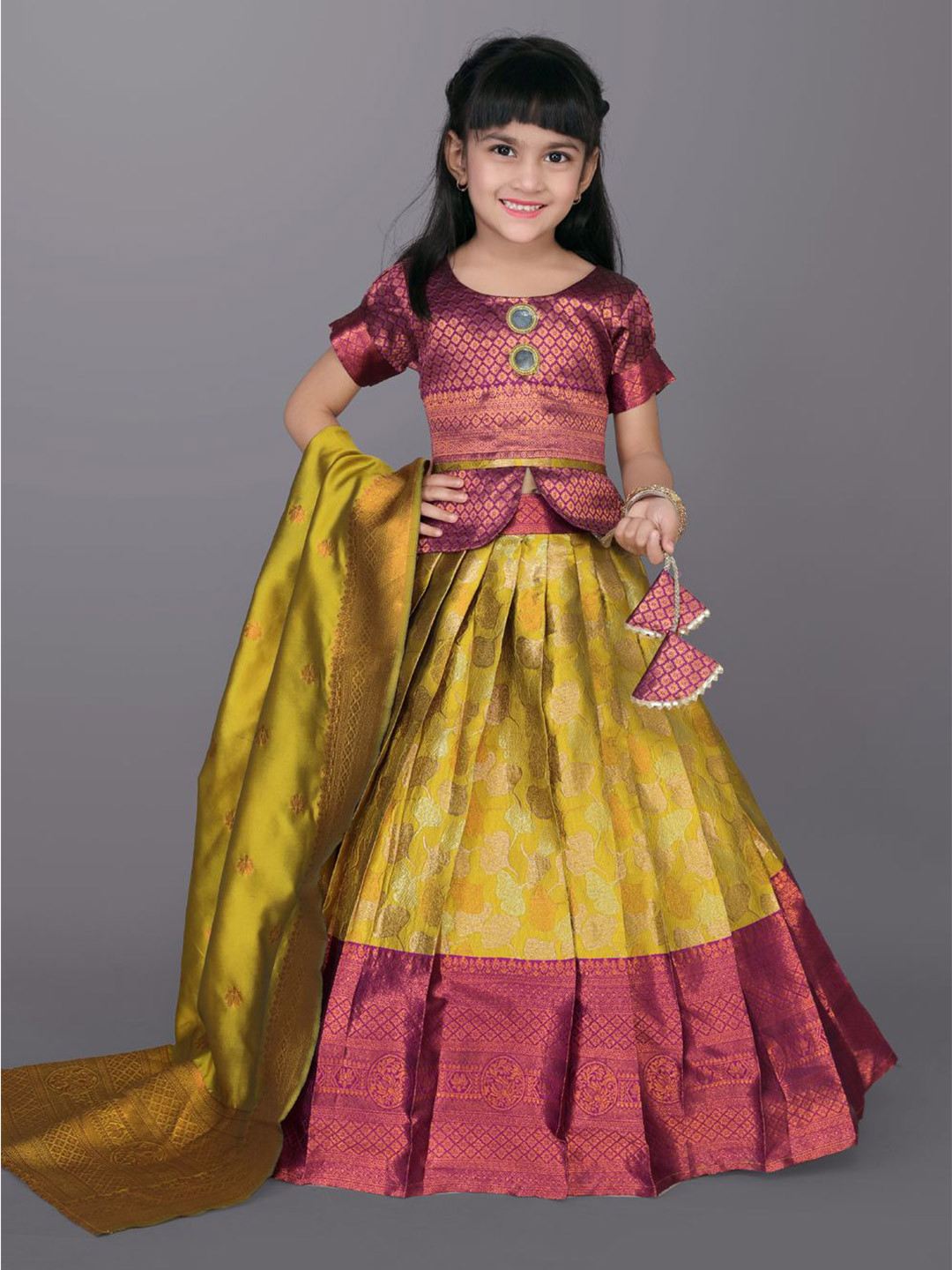 satyamfab Girls Ready to Wear Lehenga With Blouse And Dupatta