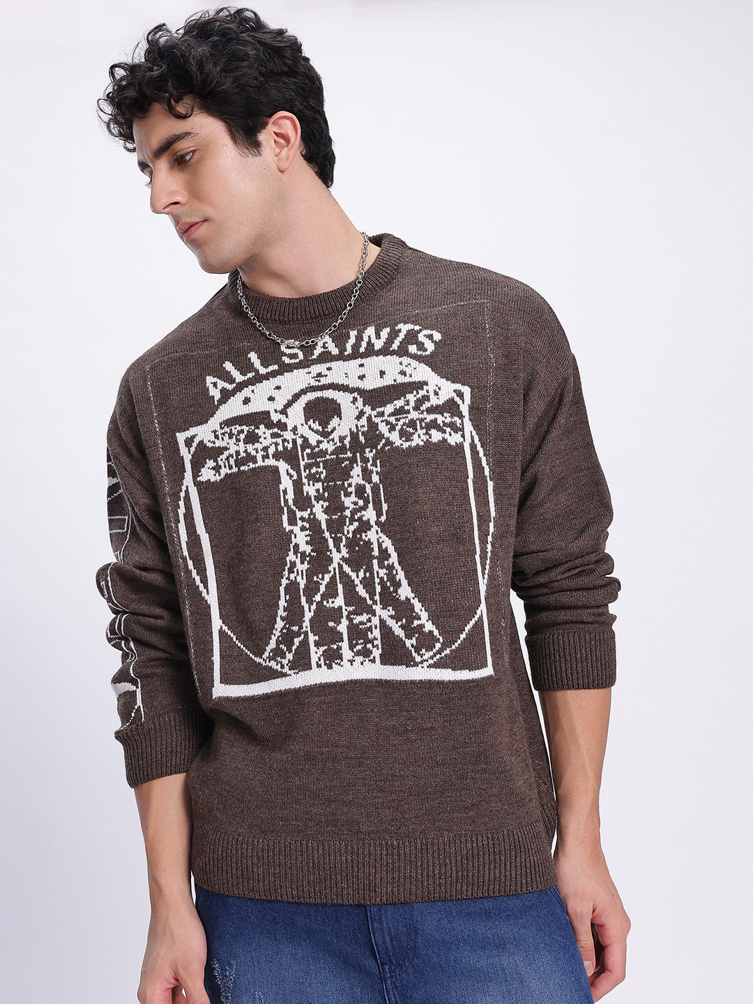 glitchez Knit Graphic printed Pullover