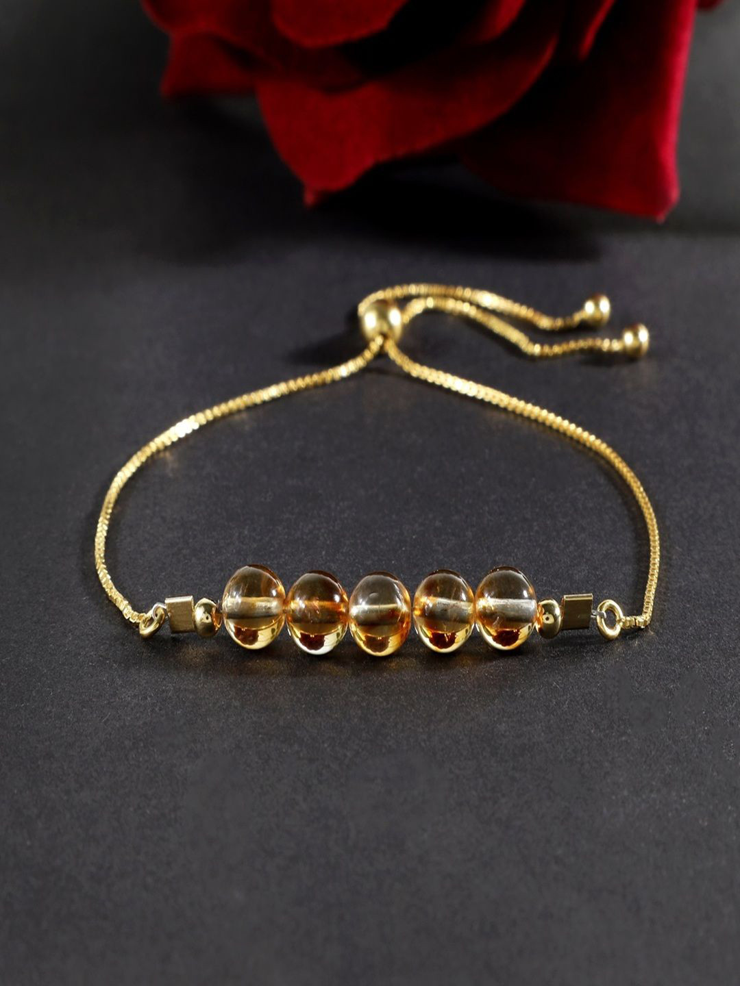 Nirvana Unisex Sterling Silver Citrine Handcrafted Gold-Plated Wraparound Bracelet