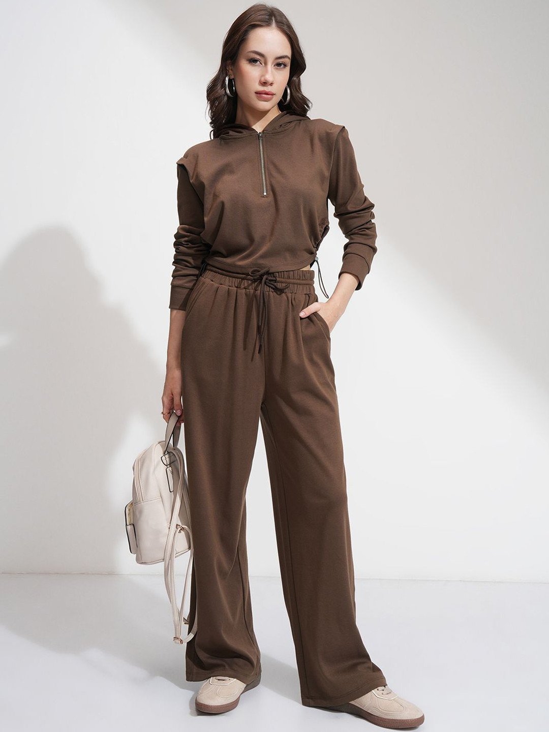 Street By Tokyo Talkies Hooded Top With Wide Leg Trousers Co-Ords