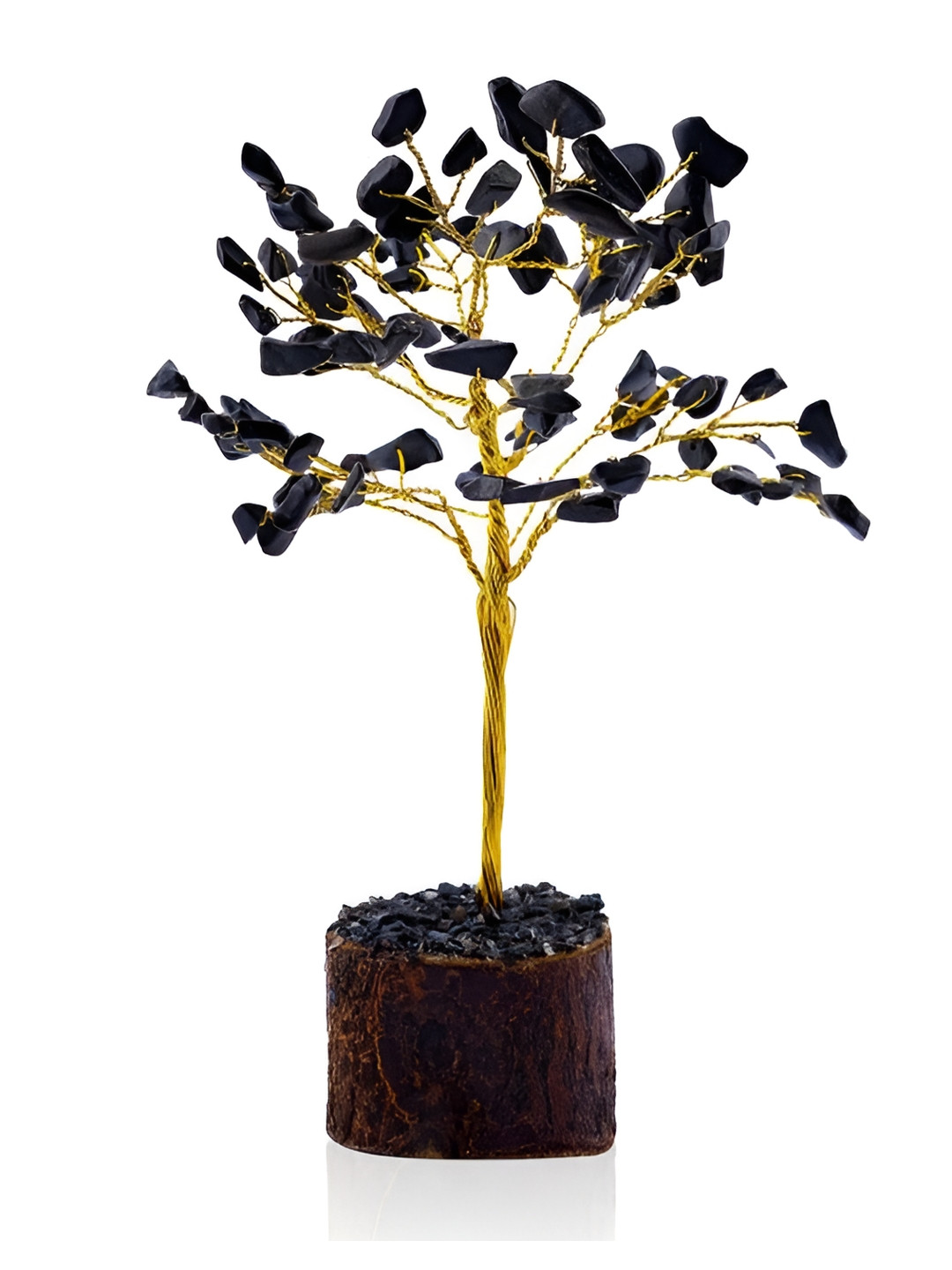 Gemsmantra Tree Gold Crystal Glossy Living Room Medium Showpiece - 9.1 Inches