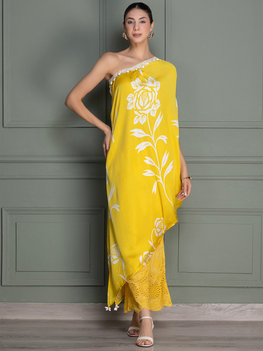 SEW Printed Drape Top With Trousers Co-Ords