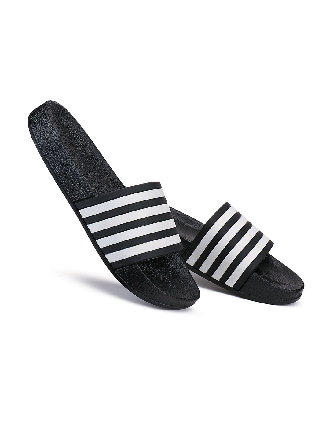 PENNEN Men Striped Slider Flip Flops