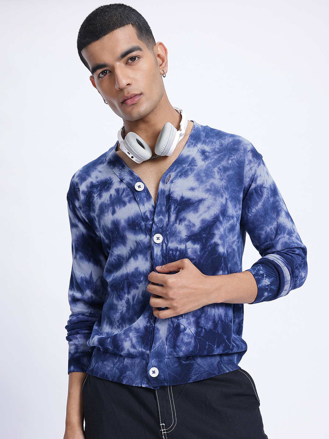 glitchez Dyed Oversized Cardigan