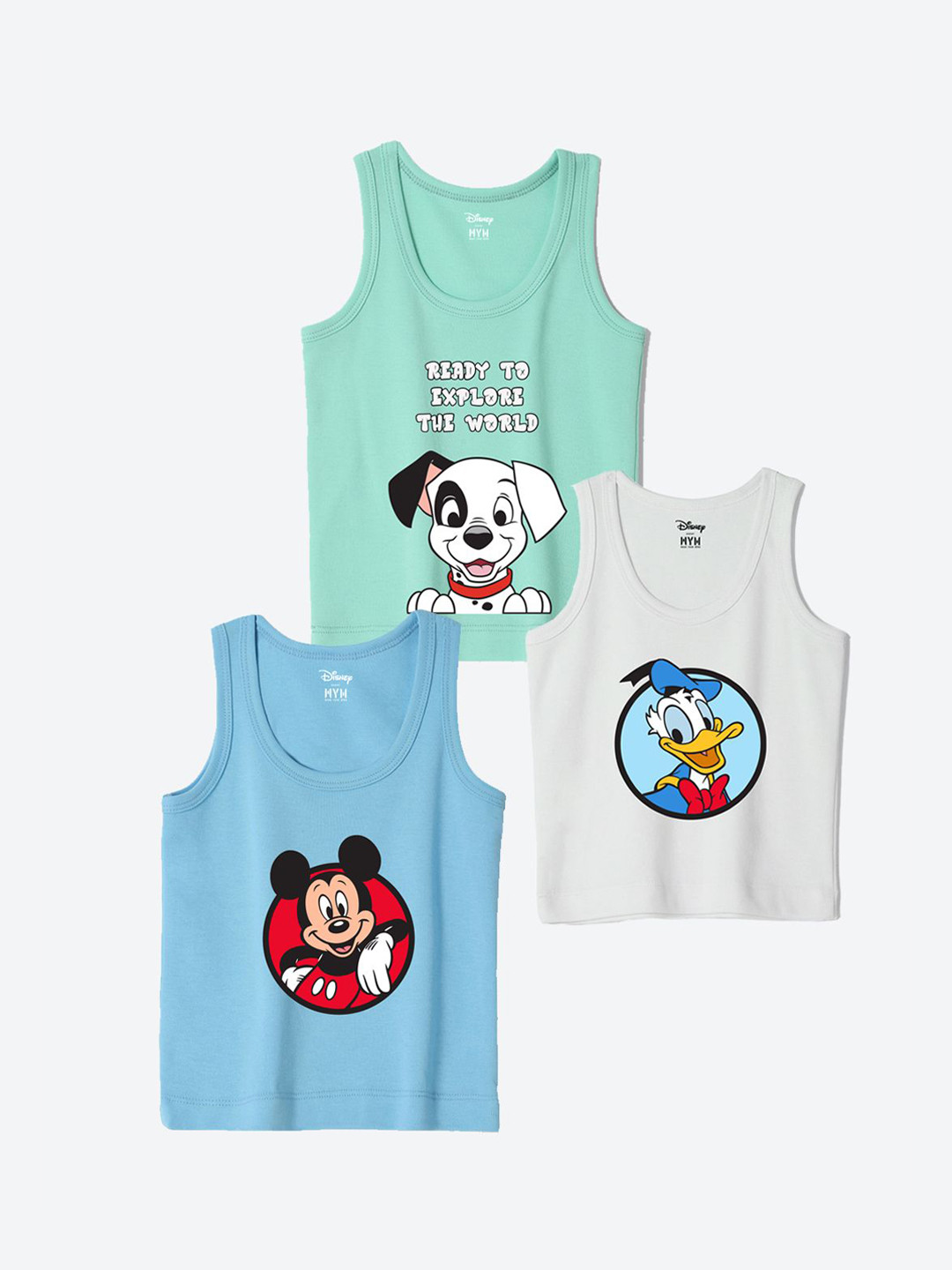 Wear Your Mind Infants Pack Of 3 Printed Basic Vests IFVDPO3022