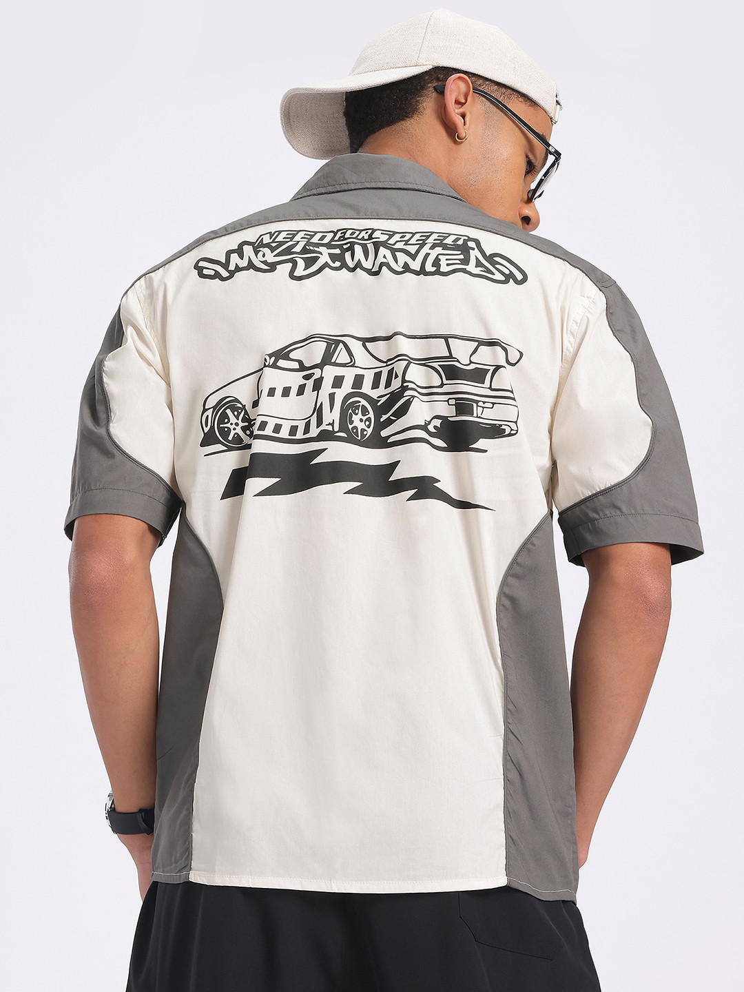 glitchez Graphic Print Colourblock Panels Shirt