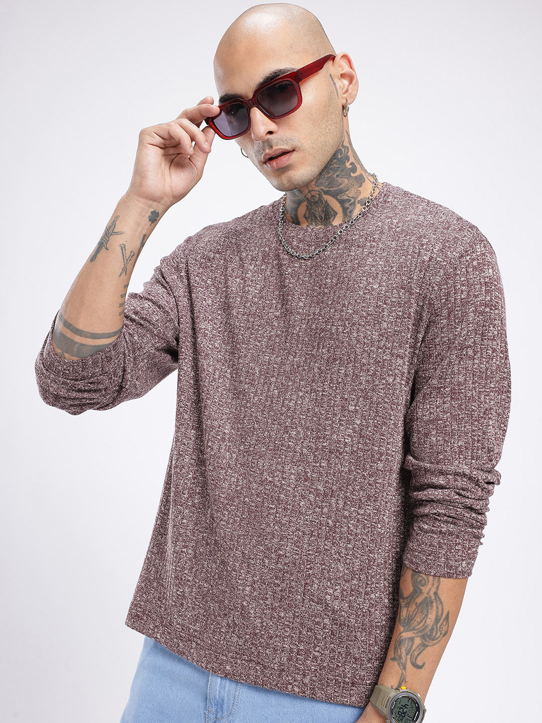 glitchez Relaxed Fit Ribbed T-shirt