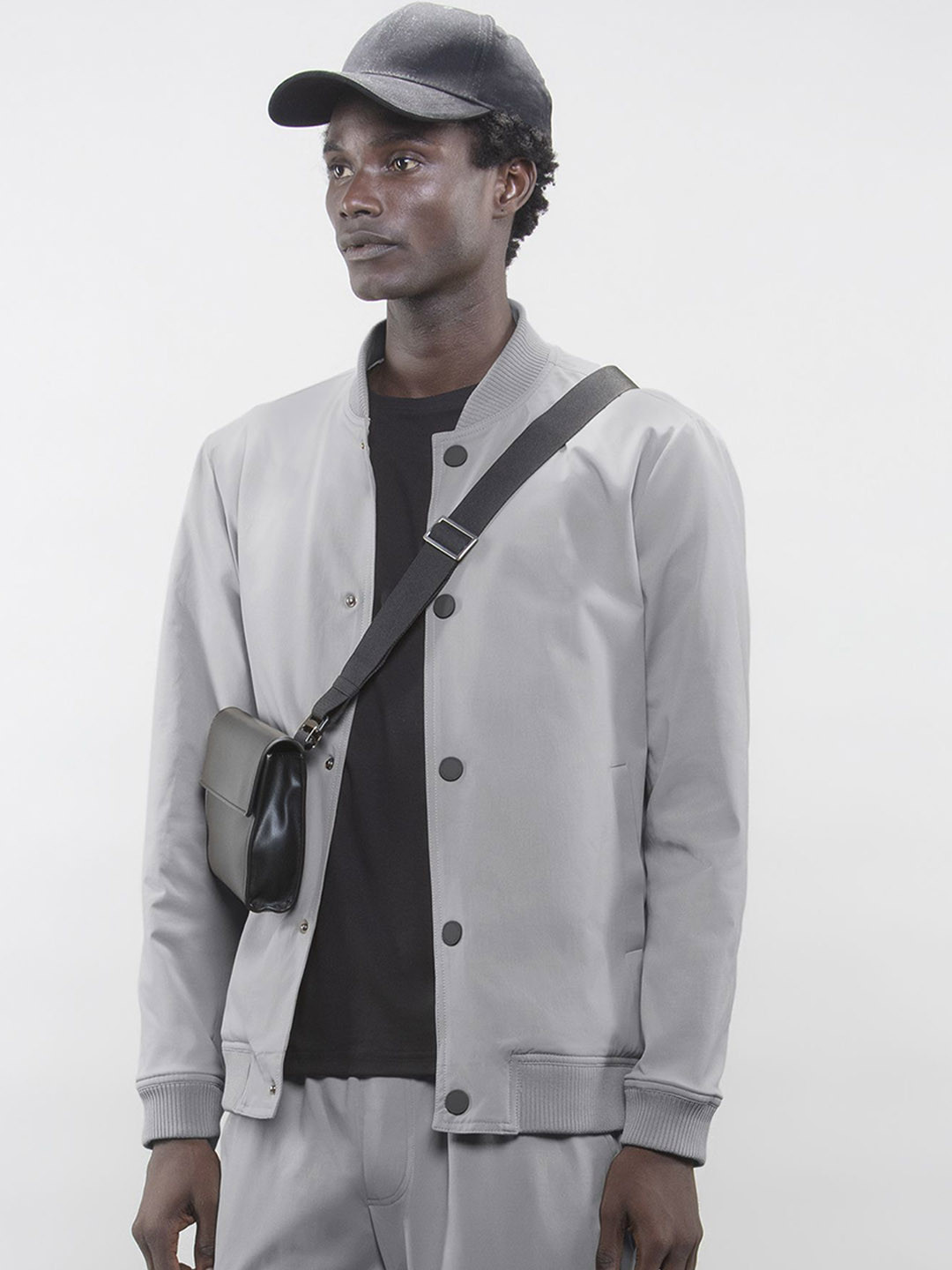 LOVE PANGOLIN Men Lightweight Open Front Snap Button Bomber Jacket