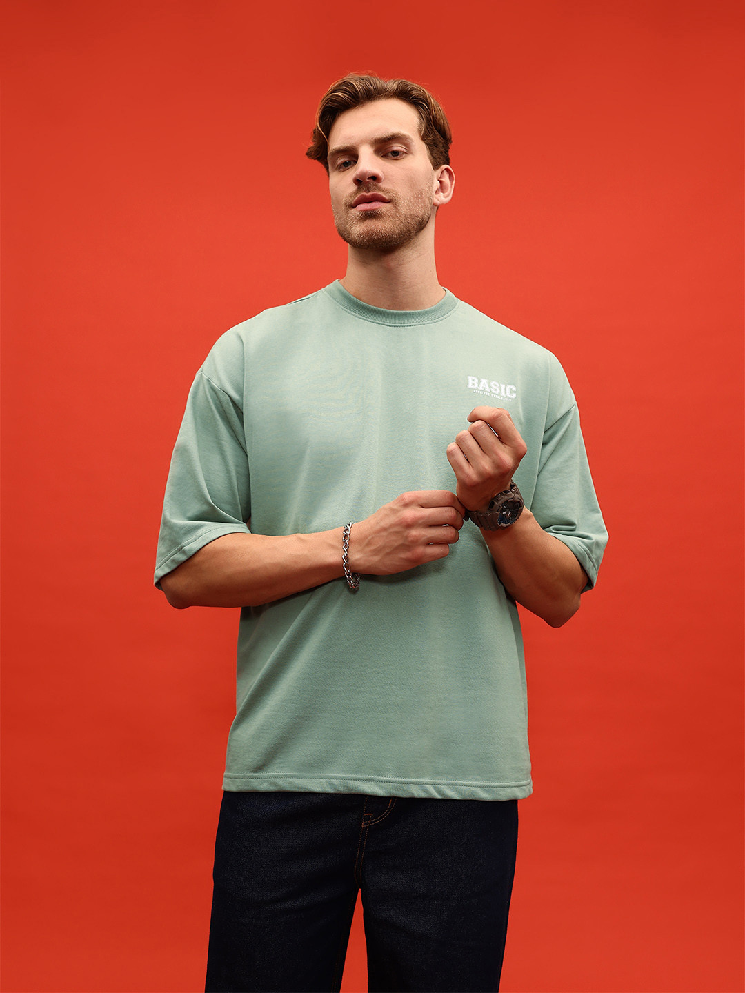 glitchez Terry Drop-Shoulder Short Sleeves Oversized Heavy GSM Tshirt
