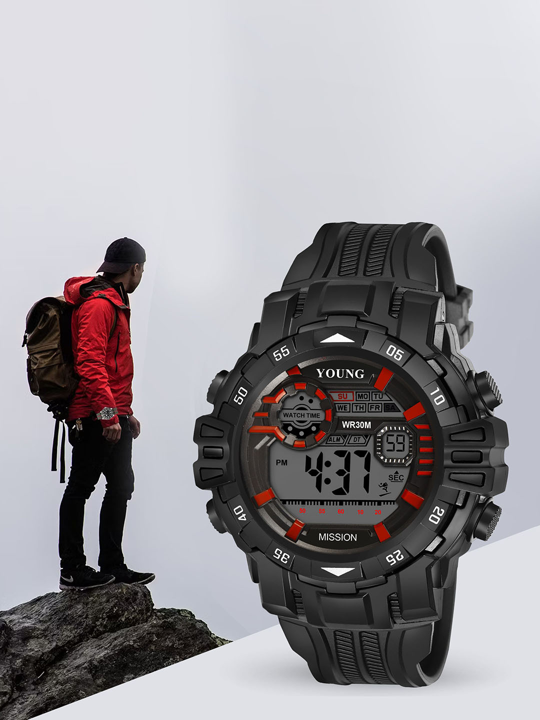 Kool Kidz Kids Dial & Straps Digital Watch YM 710 RD