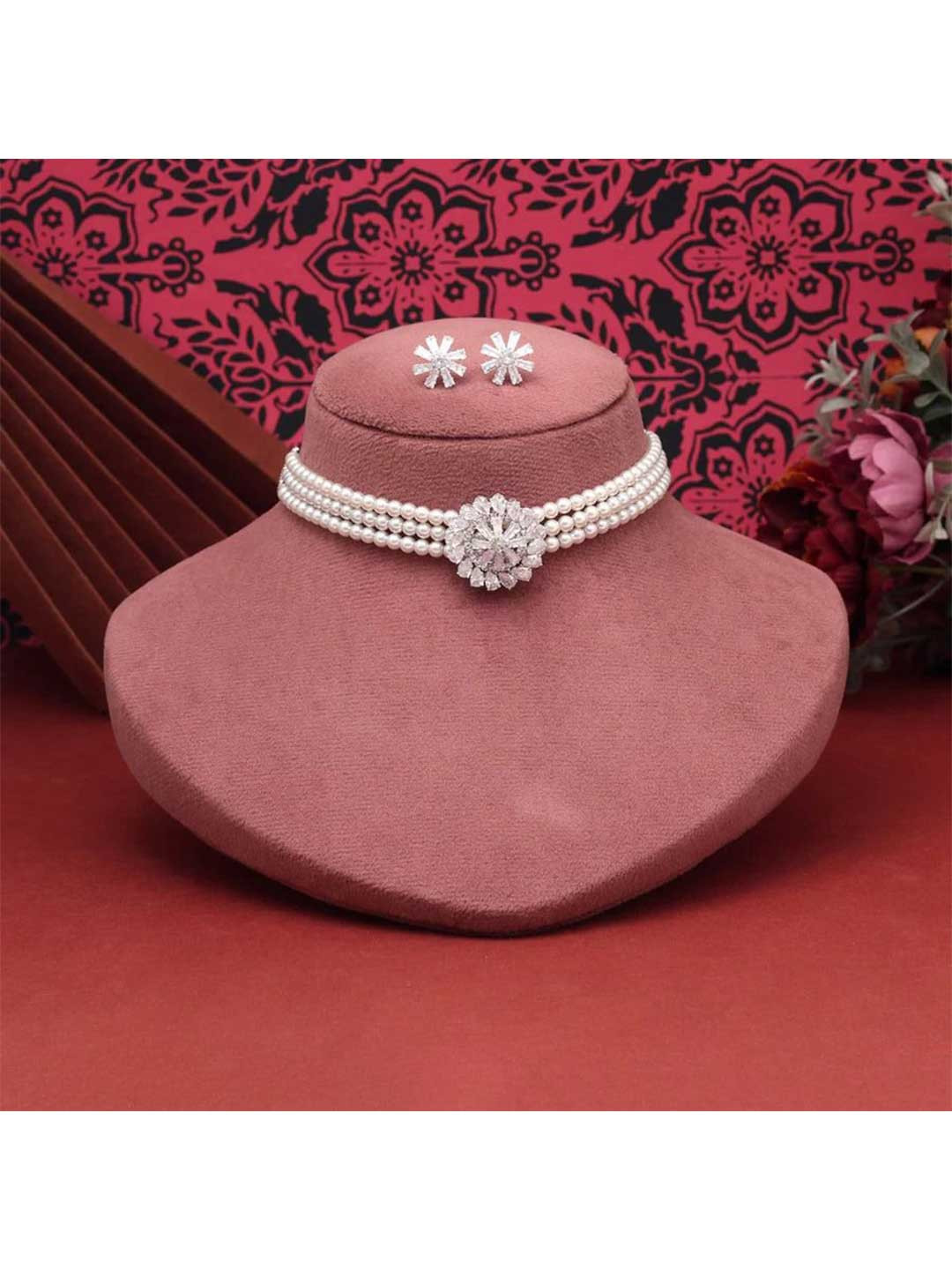 Aurum & You Stone Studded & Beaded Classy Jewellery Set