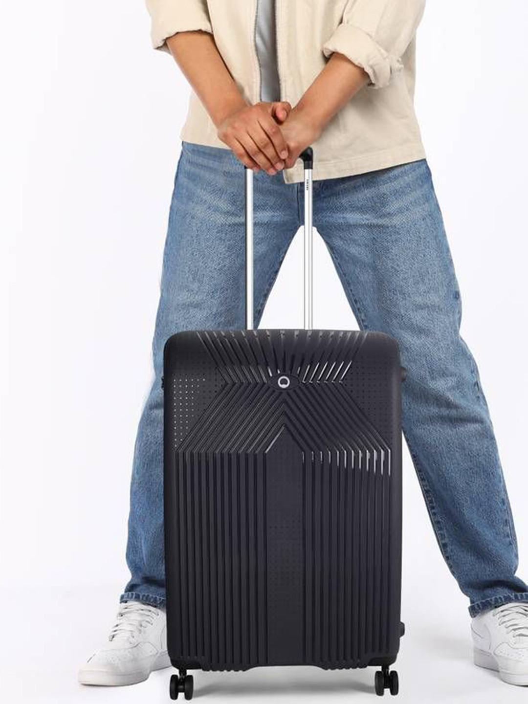 DELSEY PARIS ORDENER Small Cabin Suitcase - Hard-Sided Anthracite Polypropylene Trolley with TSA Lock