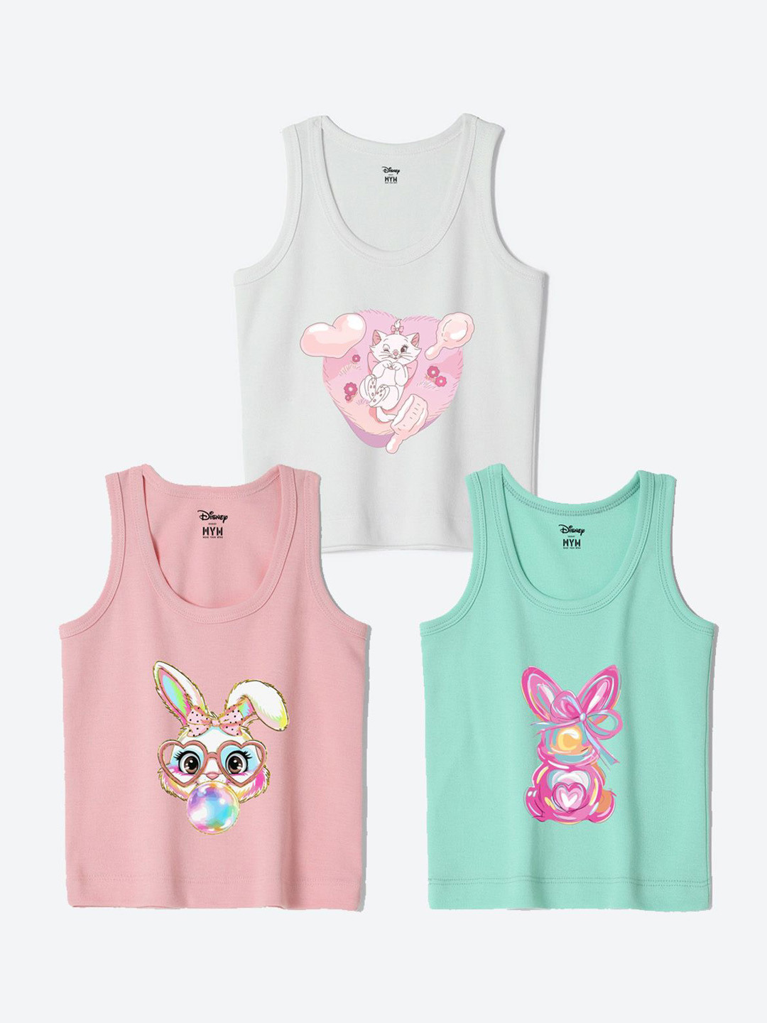 Wear Your Mind Infants Pack Of 3 Printed Basic Vests IFVDPO3019