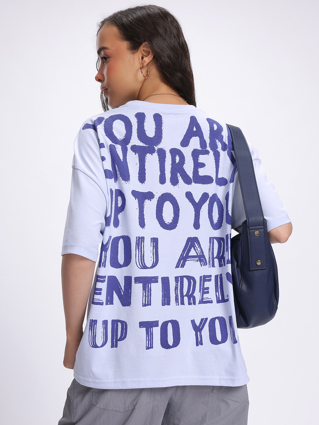 glitchez Check Printed Oversized Fit T-shirt