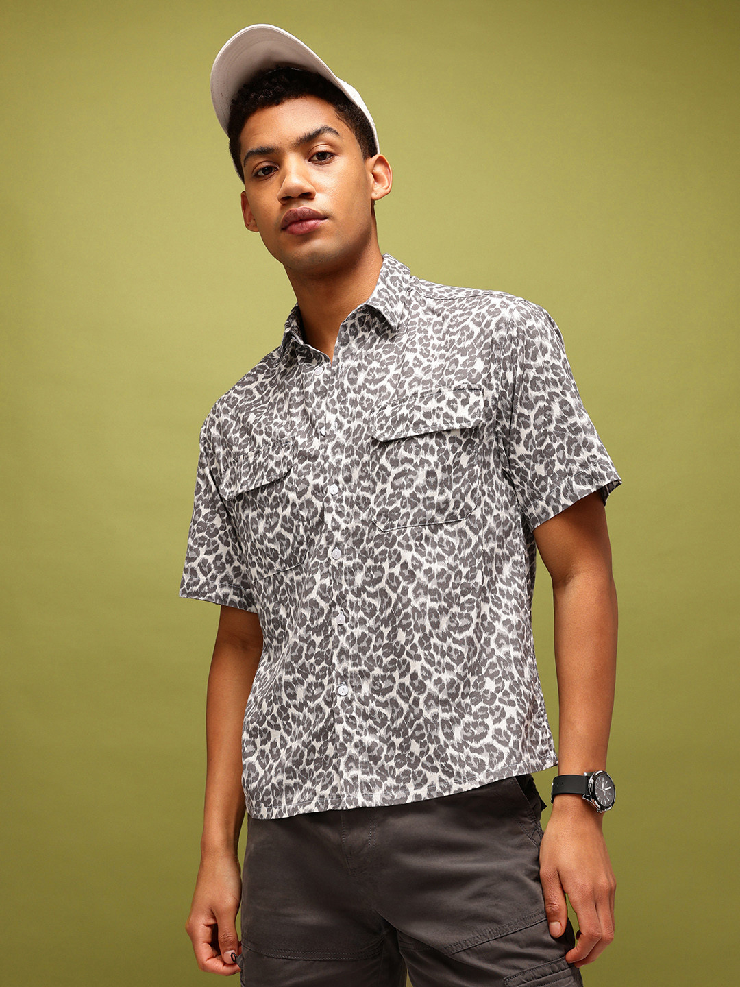 glitchez Animal Print Shirt