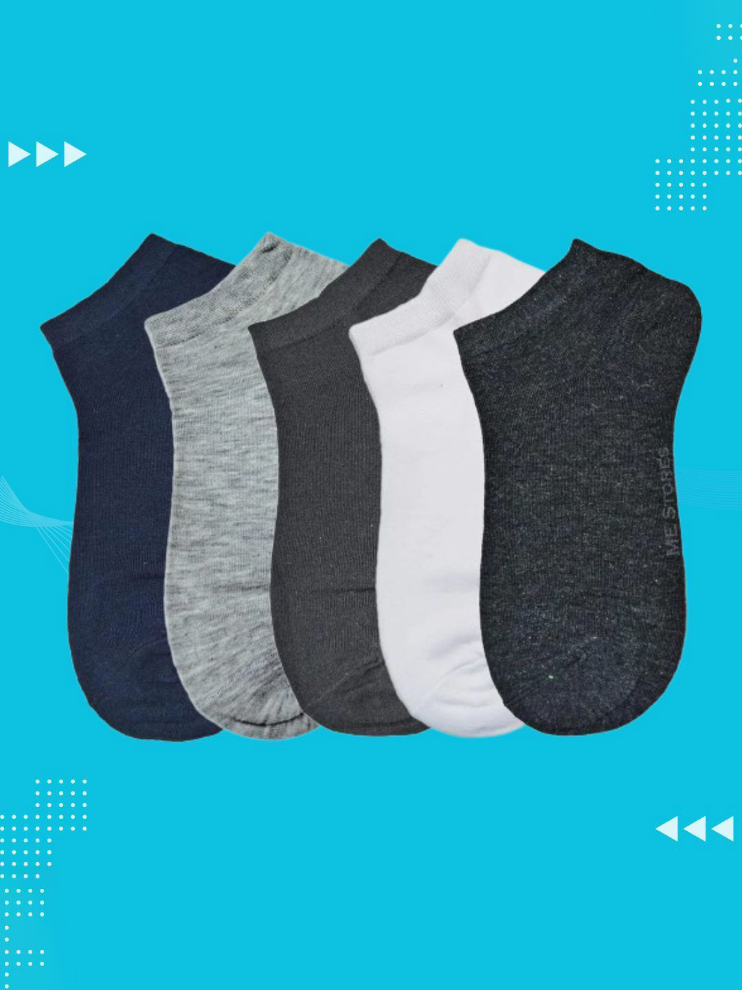 MJE Men Pack Of 5 Anti-Odour Ankle Length Socks
