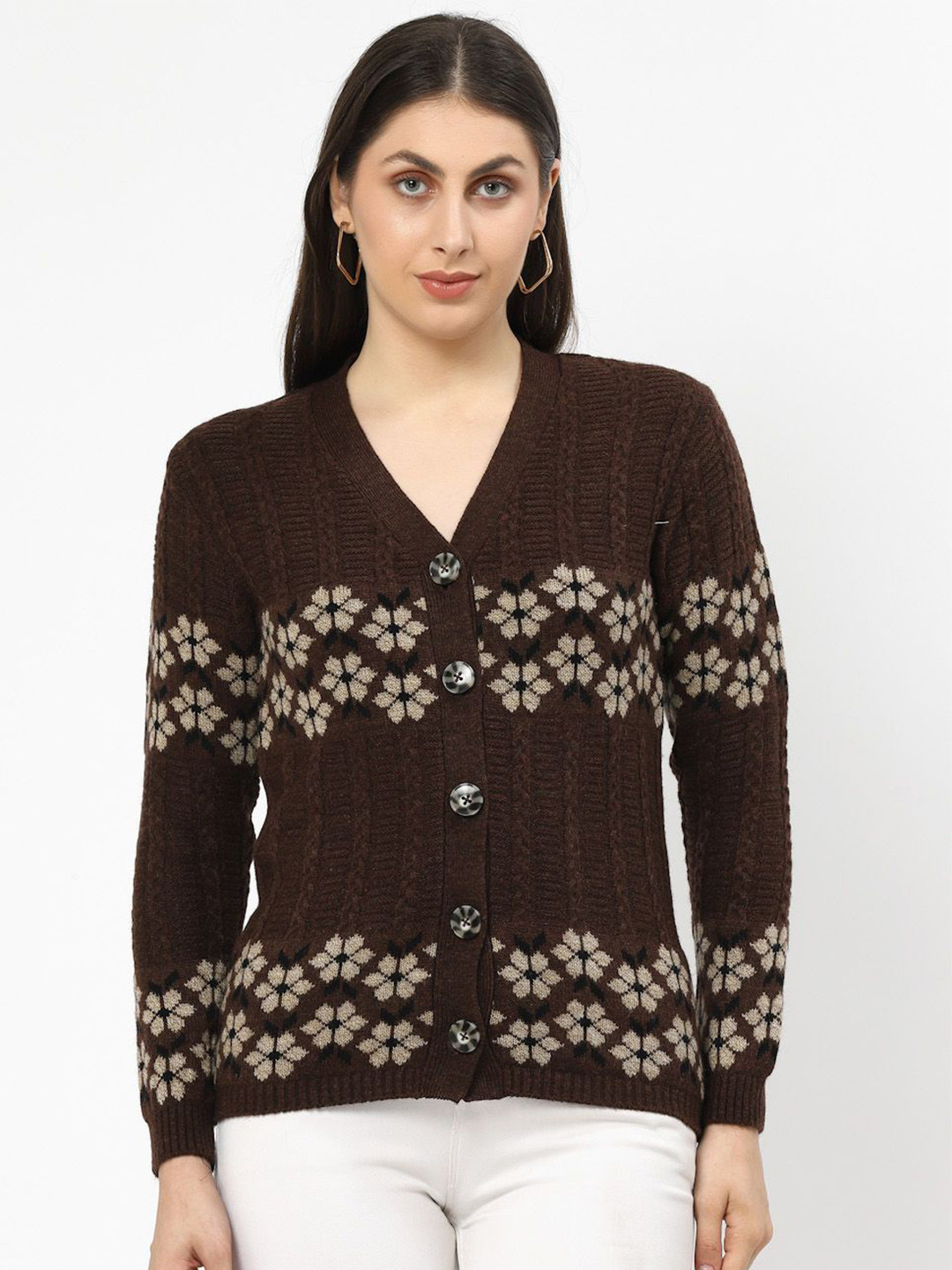 Kalt Women Floral Printed Cardigan